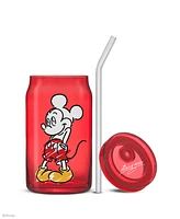 JoyJolt Disney Mickey Mouse Friends Color Sketch Tumbler Glasses with Lids, Set of 4