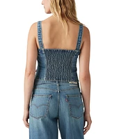 Levi's Premium Women's Sculpted Cotton Smock-Back Bustier Top