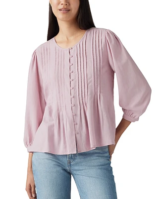 Levis Women's 3/4-Sleeve Button-Front Blouse