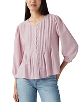 Levis Women's 3/4-Sleeve Button-Front Blouse