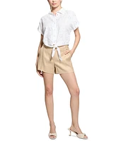 Guess Women's Isabeau Linen-Blend High-Rise Shorts