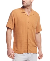 Weatherproof Vintage Men's Airtex Regular-Fit Textured Button-Down Camp Shirt