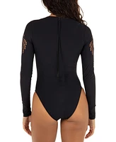 Hurley Juniors' Shadow Palm Long-Sleeve Surf Suit