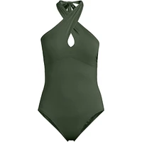 Lands' End Women's Plus Criss Cross Halter One Piece Swimsuit