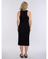 Women's Crew Neck Sleeveless Racerback Maternity Midi Dress - Motherhood