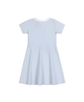 Hope & Henry Girls' Organic Short Sleeve French Terry Contrast Trim Dress