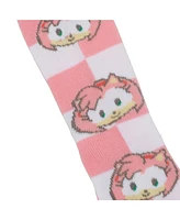 Sonic the Hedgehog Girls 3D Plush Sonic & Amy Head Youth 2-Pair Crew Socks
