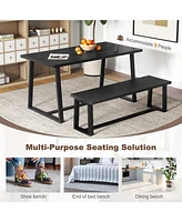 Dining Bench with Adjustable Footpads Stylish and Stable Seating for Dining Room or Kitchen