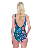 Garden Dream V-Neck Surplice One-Piece Swimsuit