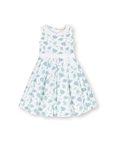Hope & Henry Big Girls Heirloom Linen Sleeveless Peter Pan Collar Tea Dress with Waist Sash
