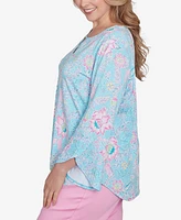 Ruby Rd. Plus Floral Puff Print Top