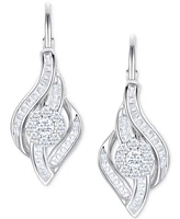 Diamond Leverback Drop Earrings (1/2 ct. t.w.) in 10k White Gold