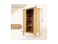 Outdoor Storage Cabinet with Roof and 3 Shelves Durable and Weather-Resistant Garden Organizer