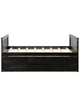 Captain's Bed with Trundle and 3 Storage Drawers