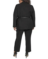 Dkny Plus Notch-Collar Belted One-Button Jacket