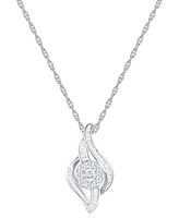 Diamond Swirl Pendant Necklace (1/2 ct. t.w.) in 10k White Gold