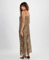Bar Iii Women's Printed Mesh Overlay Maxi Dress, Exclusively at Macy's