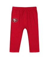 Outerstuff Baby Boys and Girls Scarlet San Francisco 49ers Double Up Long Sleeve Bodysuit Pants Set