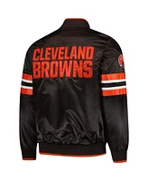 Starter Men's Brown Cleveland Browns Scout I Full-Snap Varsity Jacket