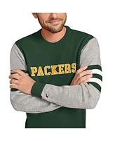 Tommy Hilfiger Men's Green/Heather Gray Green Bay Packers Acrylic Crewneck Pullover Sweatshirt