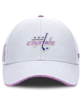 Fanatics Men's White Washington Capitals Authentic Pro Hockey Fights Cancer Adjustable Hat