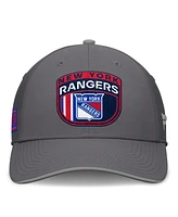 Fanatics Men's Gray New York Rangers Home Ice Flex Hat