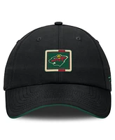 Fanatics Men's Black/Green Minnesota Wild Authentic Pro Ripstop Adjustable Hat