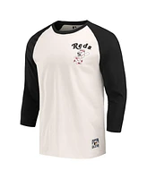 Darius Rucker Collection by Fanatics Men's White Cincinnati Reds Cooperstown Collection Raglan 3/4-Sleeve T-Shirt