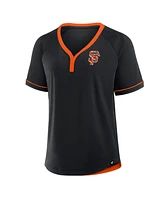 Fanatics Women's Black San Francisco Giants League Diva Star Raglan V-Neck T-Shirt