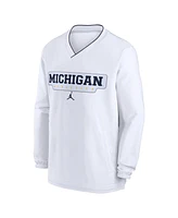 Jordan Men's White Michigan Wolverines 2024 Sideline Pullover Windshirt