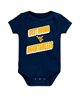 Outerstuff Newborn Navy West Virginia Mountaineers Sunday Comics 3-Pack Bodysuit Set