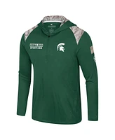 Colosseum Men's Green Michigan State Spartans Oht Military Appreciation Quarter-Zip Hoodie Jacket