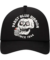 Lids Men's Black Pabst Blue Ribbon Skull Foam Trucker Adjustable Hat