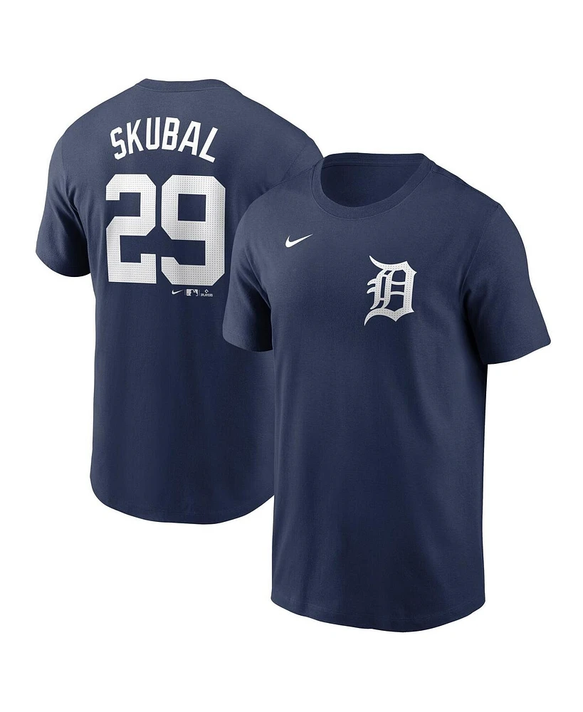Nike Men's Tarik Skubal Navy Detroit Tigers Fuse Name Number T-Shirt