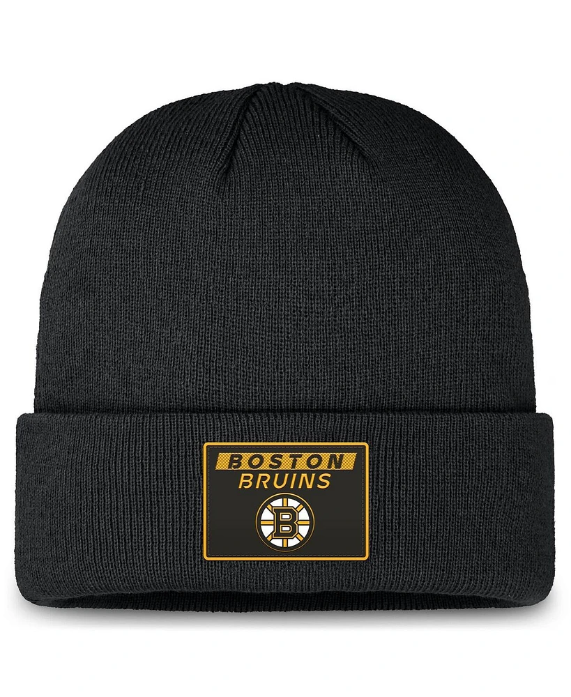 Fanatics Men's Black Boston Bruins Authentic Pro Cuffed Knit Hat