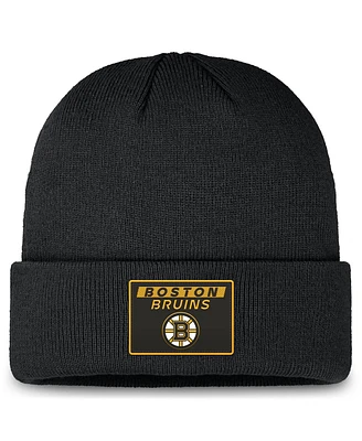 Fanatics Men's Black Boston Bruins Authentic Pro Cuffed Knit Hat