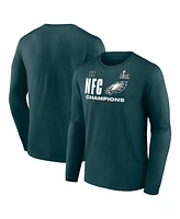 Fanatics Men's Midnight Green Philadelphia Eagles 2024 Nfc Champions Hail Mary Long Sleeve T-Shirt