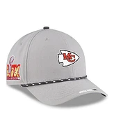 New Era Men's Gray Kansas City Chiefs Super Bowl Lix Opening Night 9FORTY Adjustable Hat