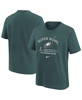 Nike Big Boys and Girls Midnight Green Philadelphia Eagles Super Bowl Lix Authentic T-Shirt