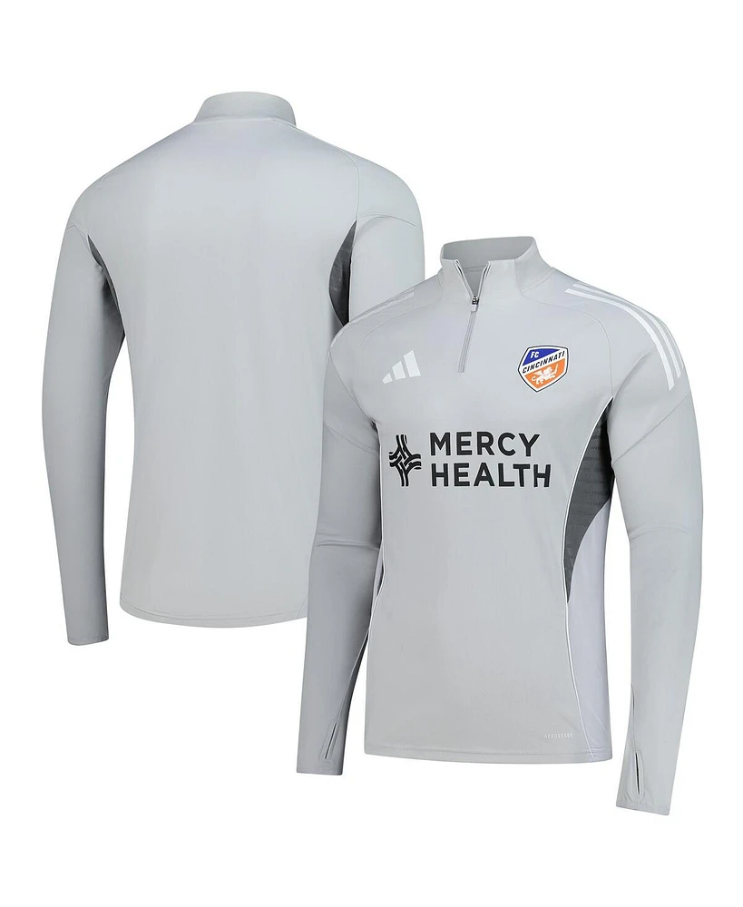 Adidas Men's Silver Fc Cincinnati 2025 Quarter-Zip Long Sleeve Training Top