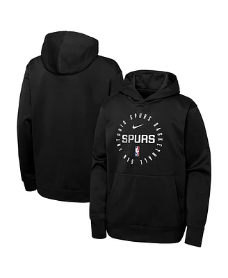 Nike Big Boys and Girls Black San Antonio Spurs Performance Practice Spotlight Pullover Hoodie