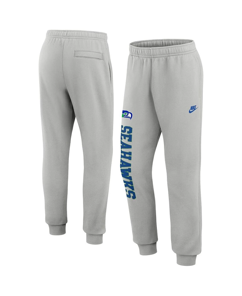 Nike Men's Silver Seattle Seahawks Rewind Club Fleece Joggers