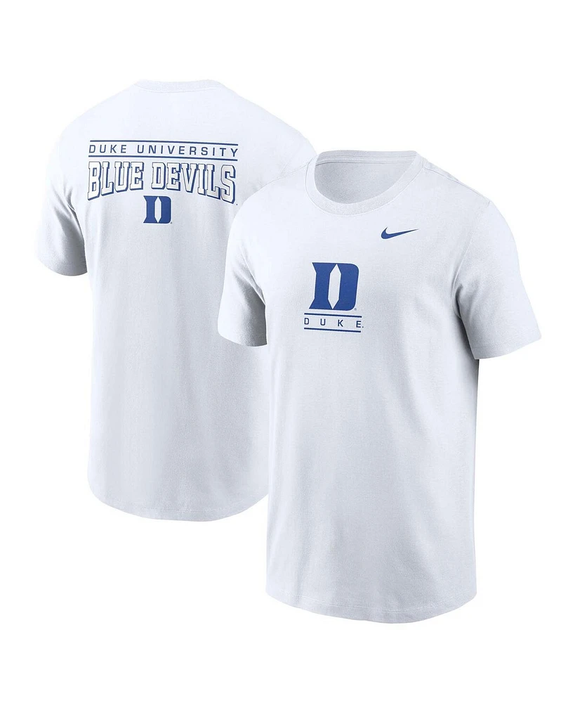 Nike Men's White Duke Blue Devils 2-Hit T-Shirt