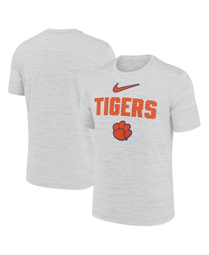 Nike Men's White Clemson Tigers Campus Slant Velocity Performance T-Shirt