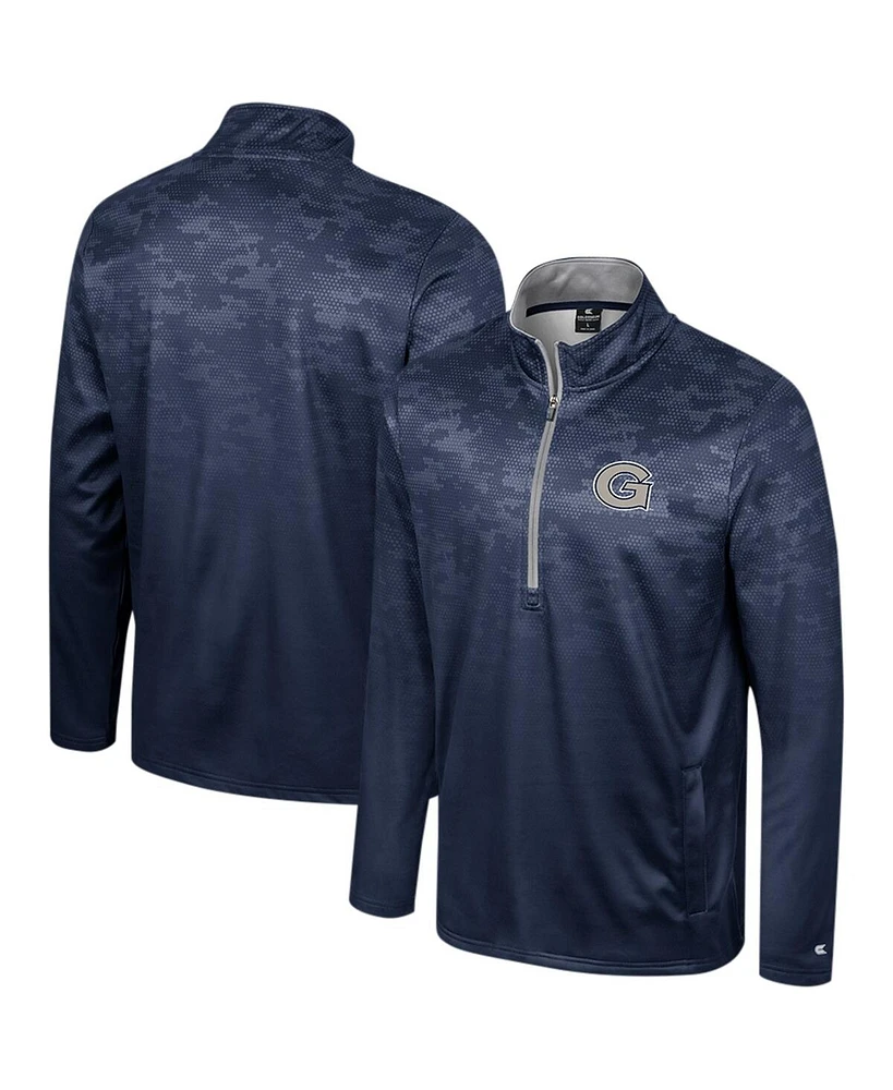 Colosseum Men's Navy Georgetown Hoyas The Machine Half-Zip Jacket