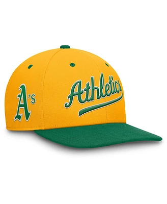 Nike Men's Gold/Green Athletics Cooperstown Collection Pro Performance Snapback Hat