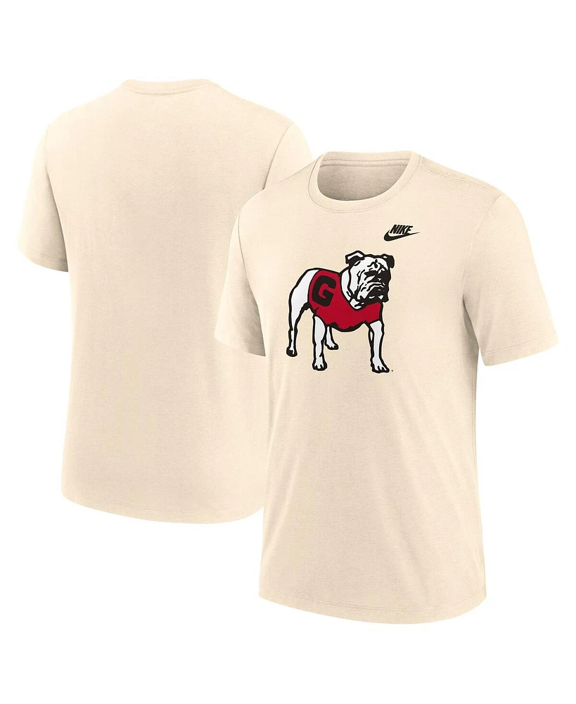 Nike Men's Cream Georgia Bulldogs Vault Logo Tri-Blend T-Shirt