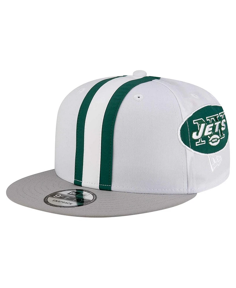 New Era Men's White New York Jets Throwback Helmet 9FIFTY Snapback Hat