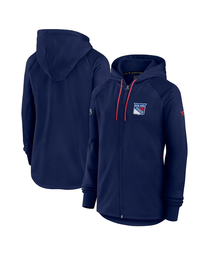 Fanatics Women's Navy New York Rangers Authentic Pro Rink Fleece Full-Zip Jacket