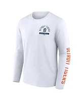 Fanatics Men's White Detroit Tigers Press Box Long Sleeve T-Shirt